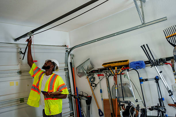 Professional Garage Door Panel Replacement technician working in Moonachie, NJ